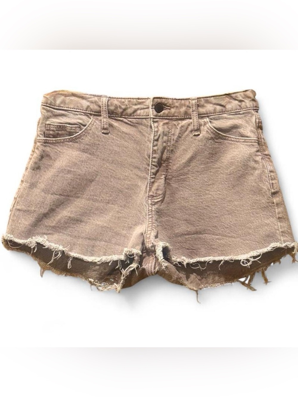 Universal Thread Vintage Mini Taupe Frayed Hem Denim Shorts, Size 4/27.